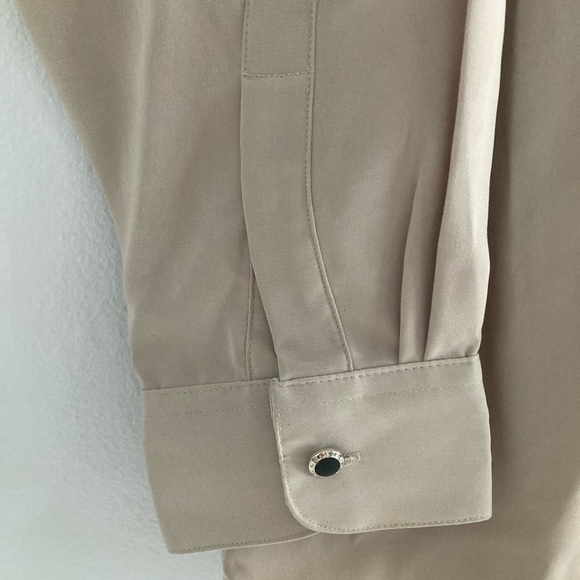 Bellini Collection Men’s Size XL Beige Long Sleeve Button Front Shirt Microfiber - Picture 5 of 7